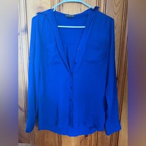 ❤️ Lovely Ladies Work Shirt in Stunning Jewel Toned Cobalt Blue Express